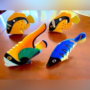 Vintage Tropical Carved Wooden Fish